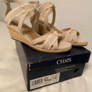 Chaps Espadrille Wedges size 7